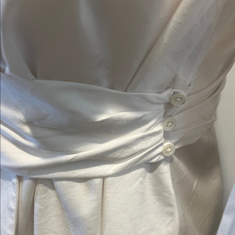 The Fold London White Wrap Blouse - Picture 3 of 4